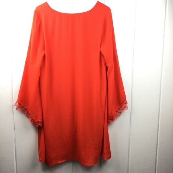 Catherine Malandrino Lagenlook Dress Red V-neck, Size Large - Picture 10 of 10